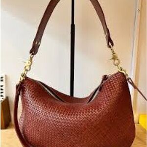 Clare V Moyen Messenger Woven Bag Toffee